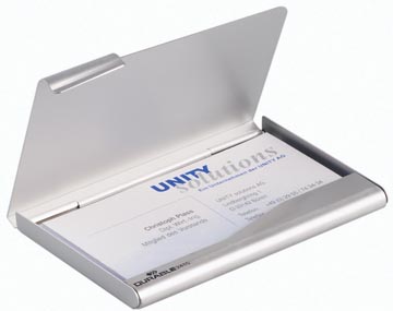 Visitekaartenbox 20 visitekaarten 90 x 55 mm zilver durable