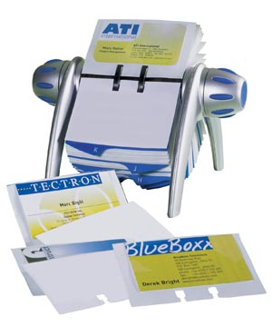 Visitekaarthouder vegas incl 200 hoesjes en register a-z  zilver durable