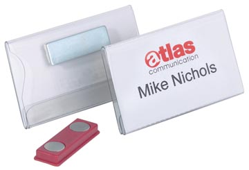 Badge met magneet 40 x 75 mm transparant durable