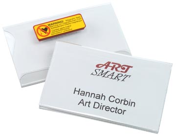 Badge met magneet 54x90 mm transparant durable