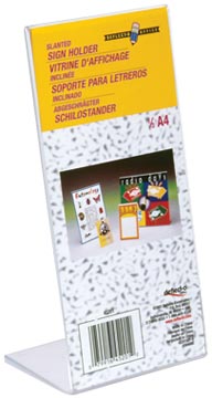 Folderhouder l-voet 1/3 a4 transparant deflect-o