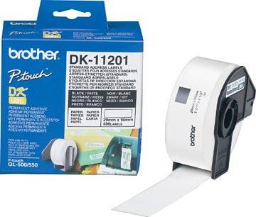 Rouleau 400 etiquettes papier 29 x 90mm blanc brother