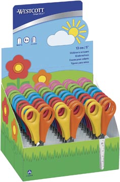 Westcott ciseaux d'enfant, ft 13 cm, inox, couleurs assorties, présentoir de 30 pièces