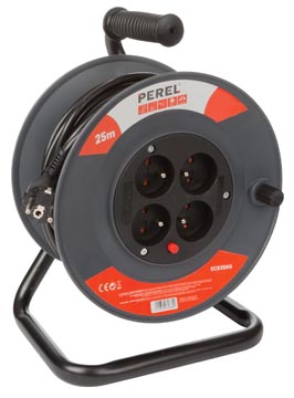 Kabelhaspel 3g1.5 met 4 stopcontacten 25 m perel
