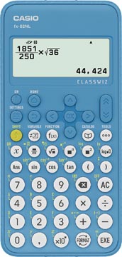 Wetenschappelijke rekenmachine 2 regelig scherm blauw casio