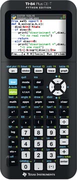 Grafische rekenmachine ti-84 plus ce-t python editie texas