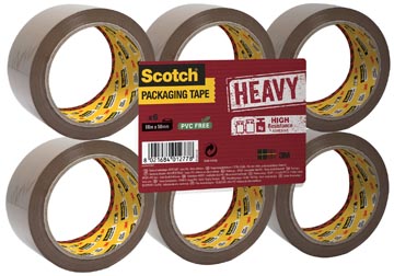 P.6 rollen kleefband heavy pp 50 mm x 66 m bruin scotch