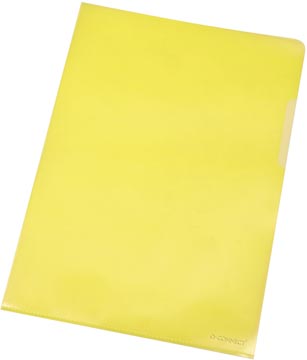 P.100 pochette coin 120 micron pp a4 jaune q-connect