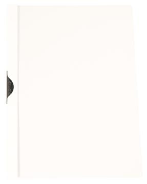 Chemise à pince clip métallique a4 30 feuilles transparent blanc q-connect
