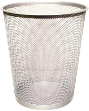 Corbeille à papier 19 litres métal argent q-connect