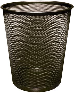 Papiermand 19 liter  metaal zwart q-connect