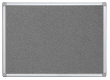 Q-CONNECT tableau de textile, avec cadre en aluminium, 90 x 60 cm, gris