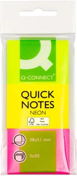 P.3 quick notes 38 x 51 mm neon assorti q-connect