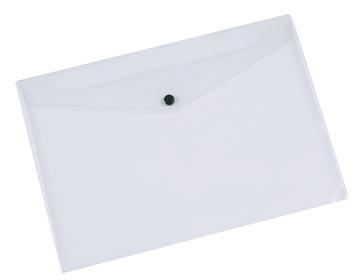 Documentenmap met drukknop pp a4 transparant q-connect
