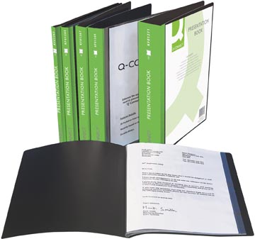 Presentatiemap 60 vaste pochetten personaliseerbaar a4 zwart q-connect