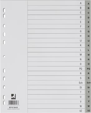 Jeu intercalaires a-z 24 tabs (sch + st) a4 gris q-connect