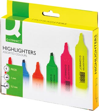 Etui 6 markeerstiften assorti q-connect