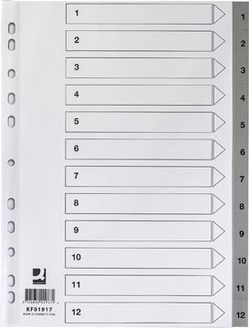 Intercalaires avec page de garde pp 1-12  a4 blanc q-connect