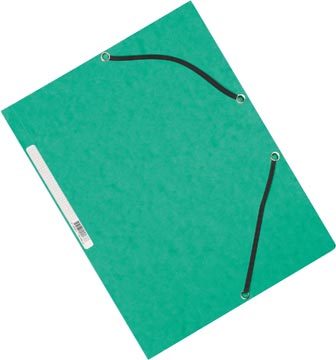 Elastomap met kleppen en elastiek a4 karton groen q-connect