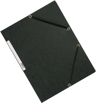 Elastomap met kleppen en elastiek a4 karton zwart q-connect