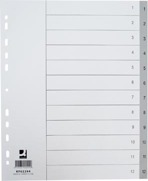 Tabblad met indexblad pp 1-12  a4 grijs q-connect