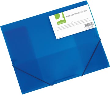 Elastomap met kleppen en elastieken transparant pp a4 blauw q-connect
