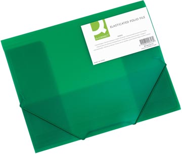 Elastomap met kleppen en elastieken transparant pp a4 groen q-connect