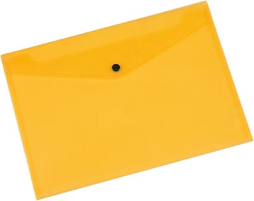 Documentenmap met drukknop pp a4 transparant geel q-connect