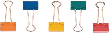 Q-CONNECT pince foldback, couleurs assorties, 24 mm, boîte de 10 pièces