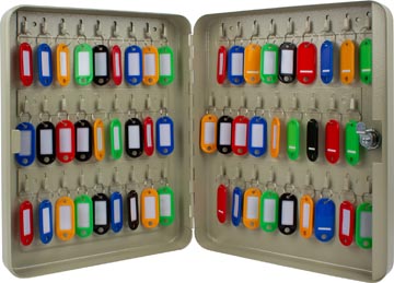 Sleutelkast 54 sleutels 30 x 24 x 6 cm grijs q-connect