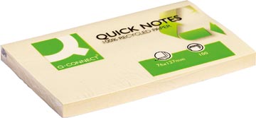 Q-CONNECT Quick Notes Recycled, ft 76 x 127 mm, 120 feuilles, jaune