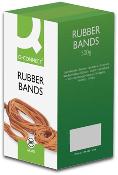 Q-CONNECT élastiques, largeur 9 mm, longueur 125 mm, no 77, boîte de 500 g