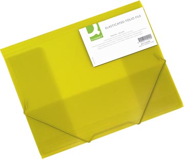 Elastomap met kleppen en elastieken transparant pp a4 geel q-connect