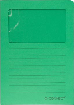 P.100 pochettes coin a fenetre 120g a4 vert q-connect