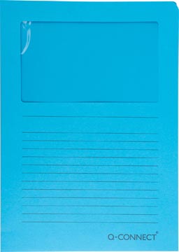 P.100 pochettes coin a fenetre 120g a4 bleu q-connect