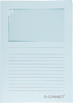 Q-CONNECT L-map met venster, 120 g/m², A4, pak van 100 stuks, lichtblauw