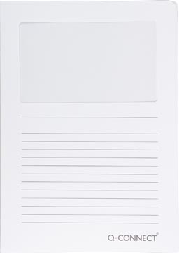 P.100 pochettes coin a fenetre 120g a4 blanc q-connect