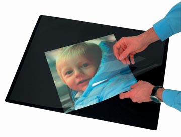 Q-CONNECT sous-main, ft 63 x 50 cm, noir, avec couverture