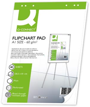 Q-CONNECT papier pour tableau de conférence, 58,5 x 81 cm, 60 g/m², uni, 40 feuilles