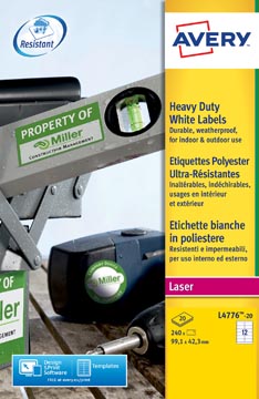 Laser weerbestendige etiq