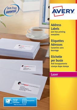 D.40 vel laseretiket 63,5 x 33,9 mm 24 etiketten/vel avery