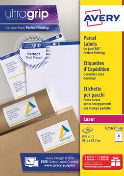 D.100 vel etiketten 99,1 x 67,7 mm  8 etiketten/vel avery