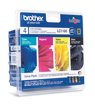Inktcartridge brother lc1100 value pack 4 kleuren