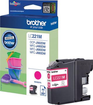 Brother cartouche d'encre, 260 pages, OEM LC-221MBP, magenta