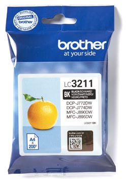 Brother cartouche d'encre, 200 pages, OEM LC-3211BK, noir