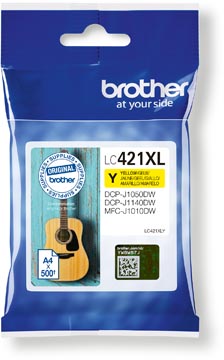 Cartouche d'encre brother lc421xl 500 pages jaune