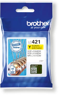 Brother cartouche d'encre,  200 pages, OEM LC-421Y, jaune
