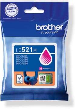 Brother cartouche d"encre, 500 pages, OEM LC-521M, magenta
