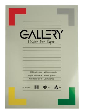 Millimeterpapier blok 50 vel 80gr liniatuur rood a3 gallery
