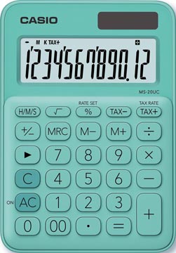 Bureaurekenmachine 12 cijfers ms-20uc groen casio